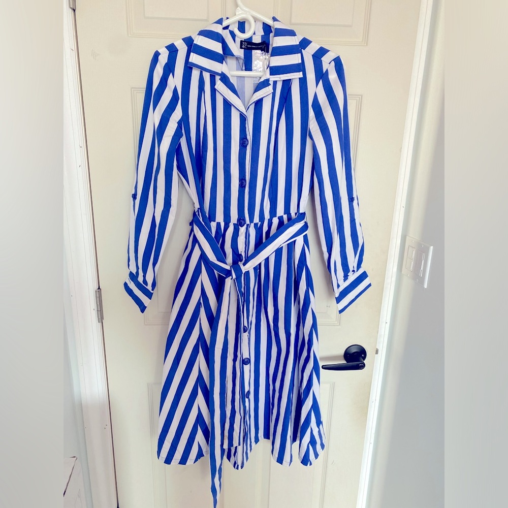 Blue and White Stripped Dress